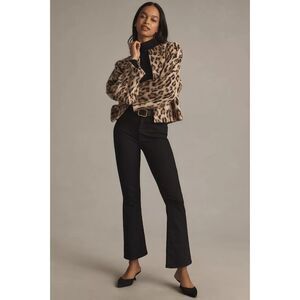 MOTHER The Hustler High-Rise Ankle Jeans Women's 23 Black Crop Stretch NWT